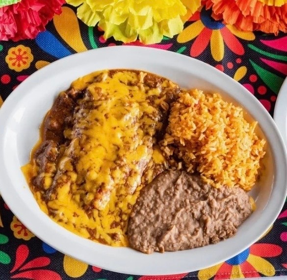 Enchiladas with Chili con Carne